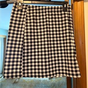 SHEIN Black and White Plaid A-Line Skirt